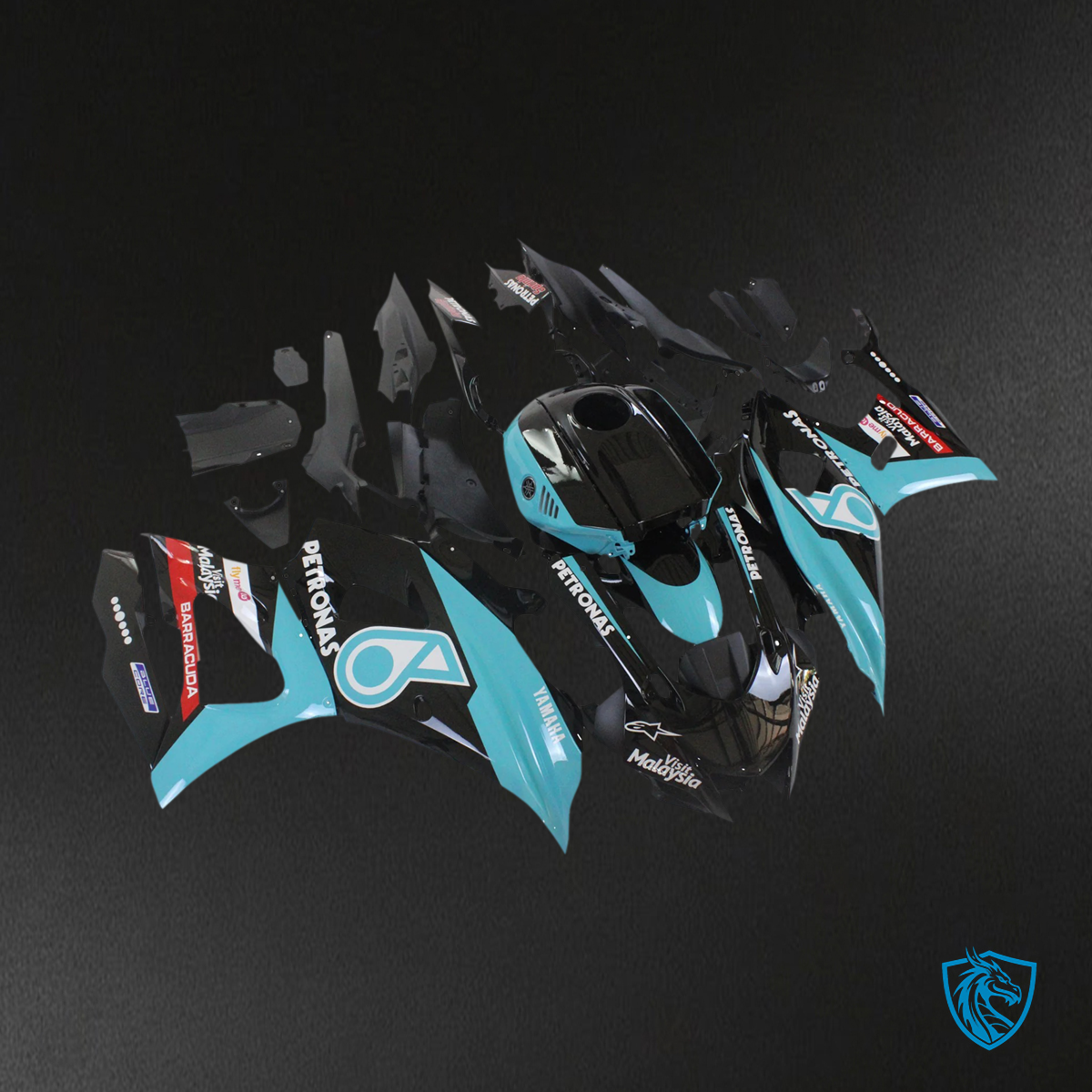 Yamaha YZF-R7 (2021-2025) Black & Blue  Petronas Fairing Kit | ABS Bodywork