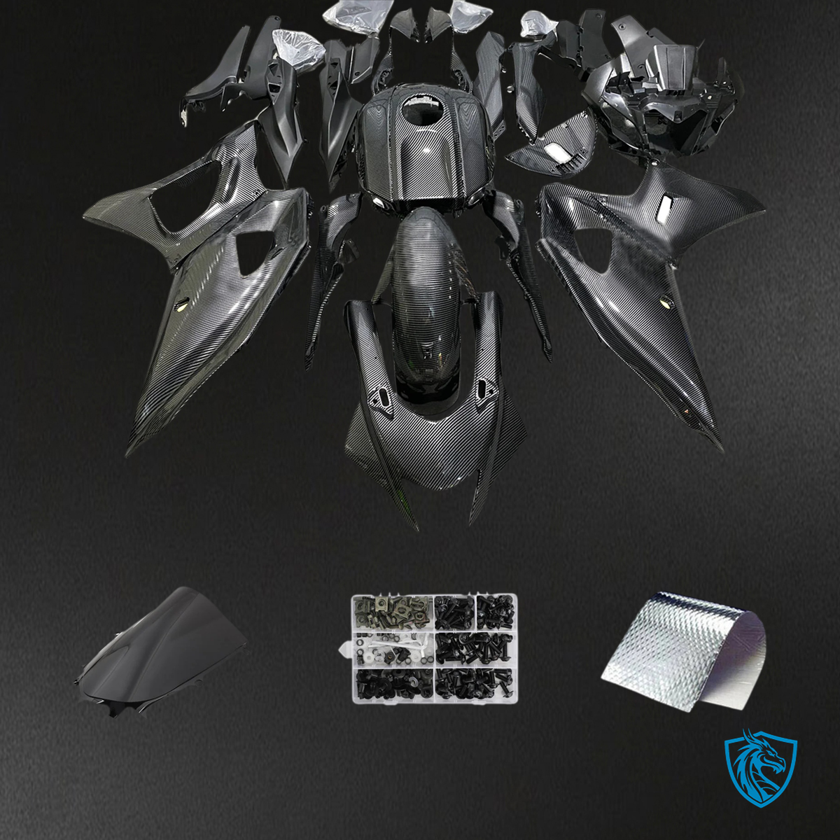 Yamaha YZF-R7 (2021-2025) Pink & Black Carbon Fiber Fairing Kit - Custom ABS