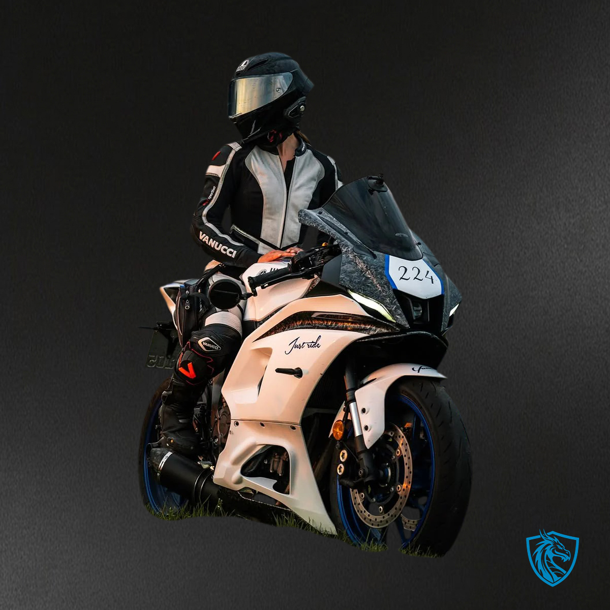 Yamaha YZF-R7 (2021-2025) White, Blue & Forged Carbon Fiber Fairing Kit - Custom ABS