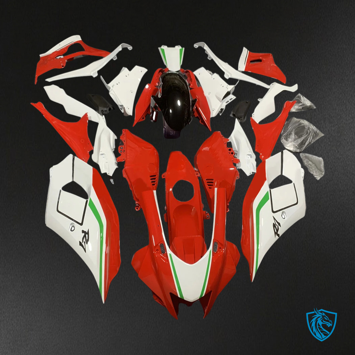 Yamaha YZF-R7 (2021-2025) White & Red Fairing Kit - Custom ABS