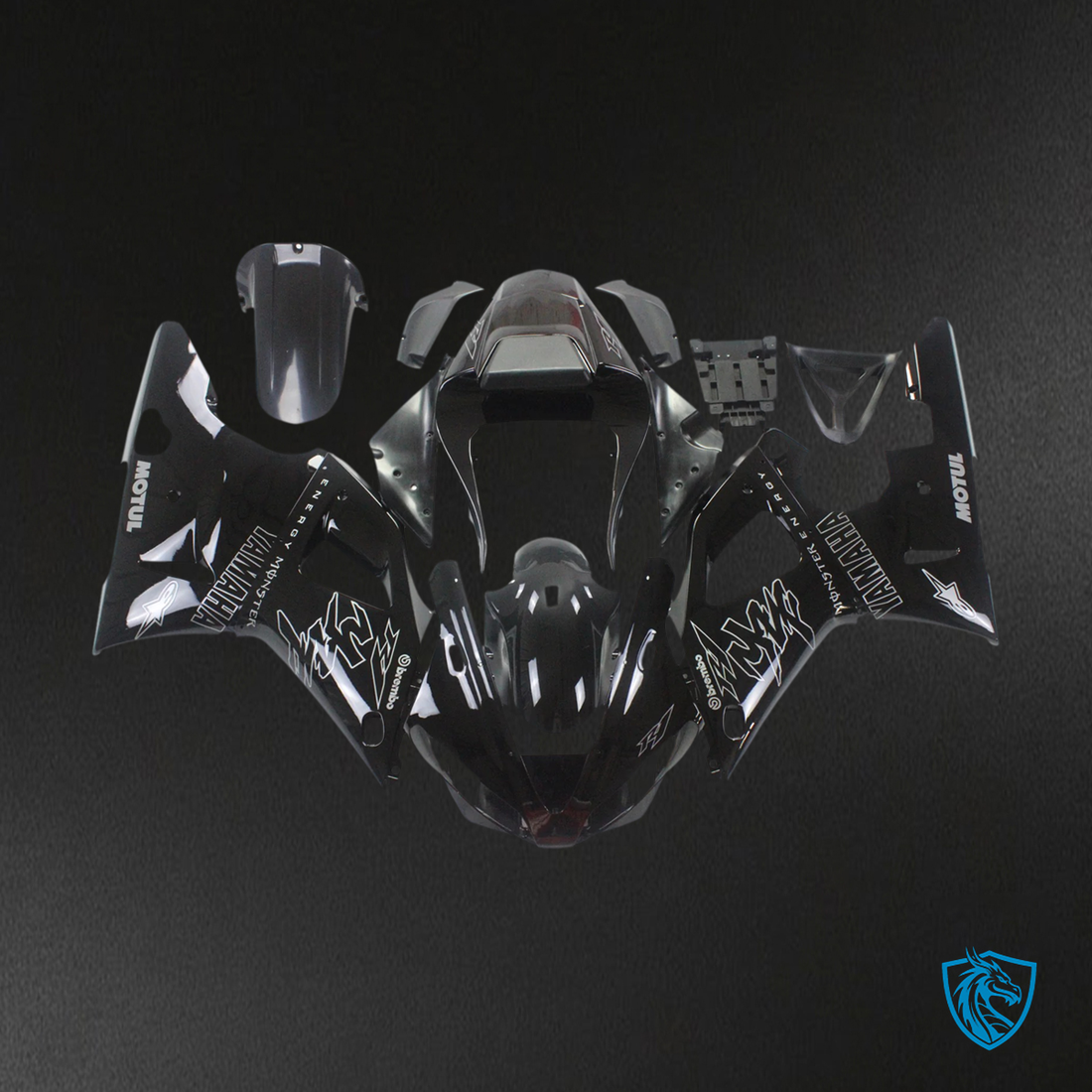 Yamaha YZF 1000 R1 (2000-2001) Black With Logos - Aftermarket Fairing Kit