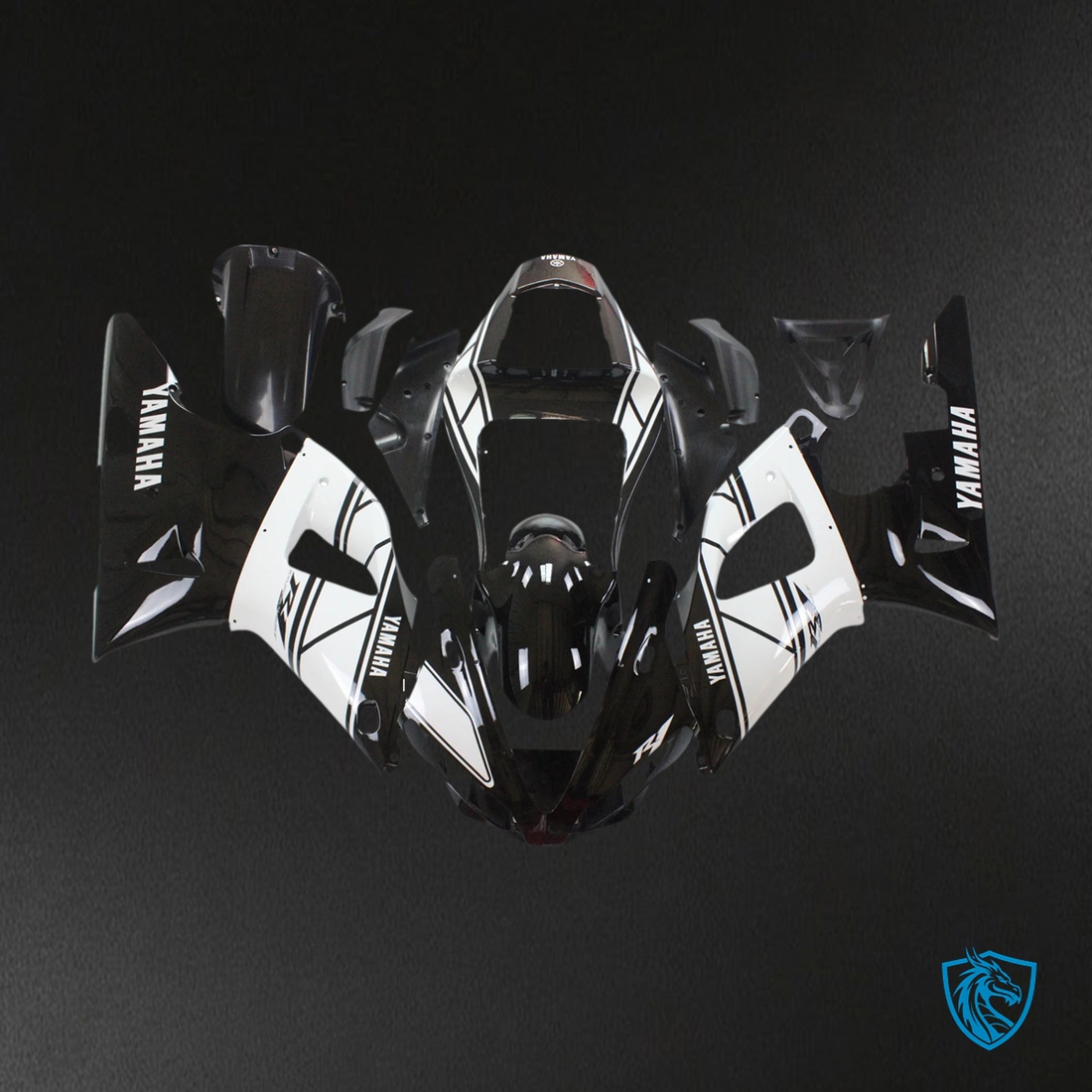 Yamaha YZF 1000 R1 (2000-2001) Black & White - Custom ABS Fairing Set