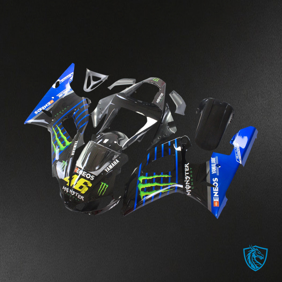 Yamaha YZF 1000 R1 (2000-2001) Blue & Black Claw Fairing Kit - Aftermarket ABS Bodywork