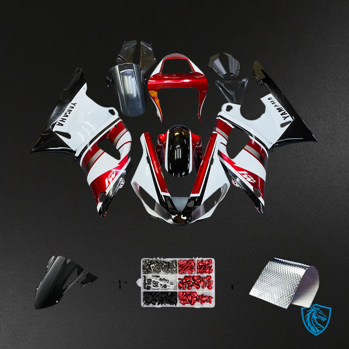 Yamaha YZF 1000 R1 (2000-2001) Red & White - Fairing Kit