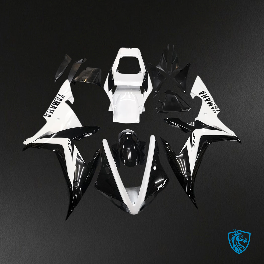 Yamaha YZF 1000 R1 (2002-2003) Black Mix & White - Fairing Kit