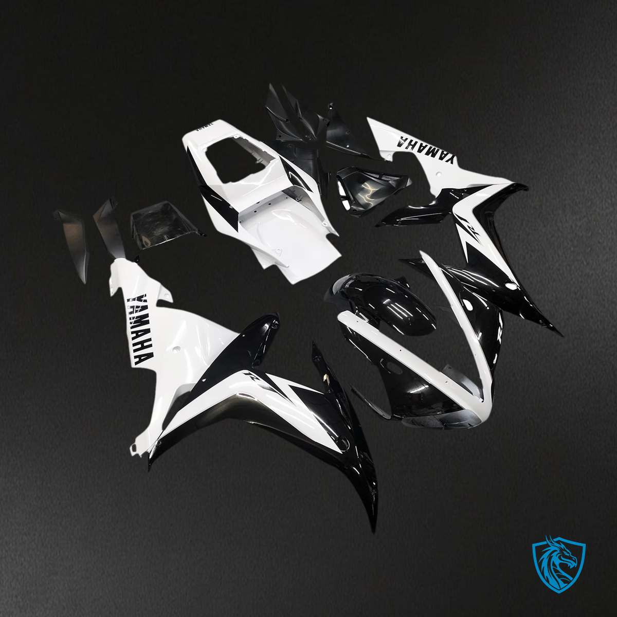Yamaha YZF 1000 R1 (2002-2003) Black Mix & White - Fairing Kit