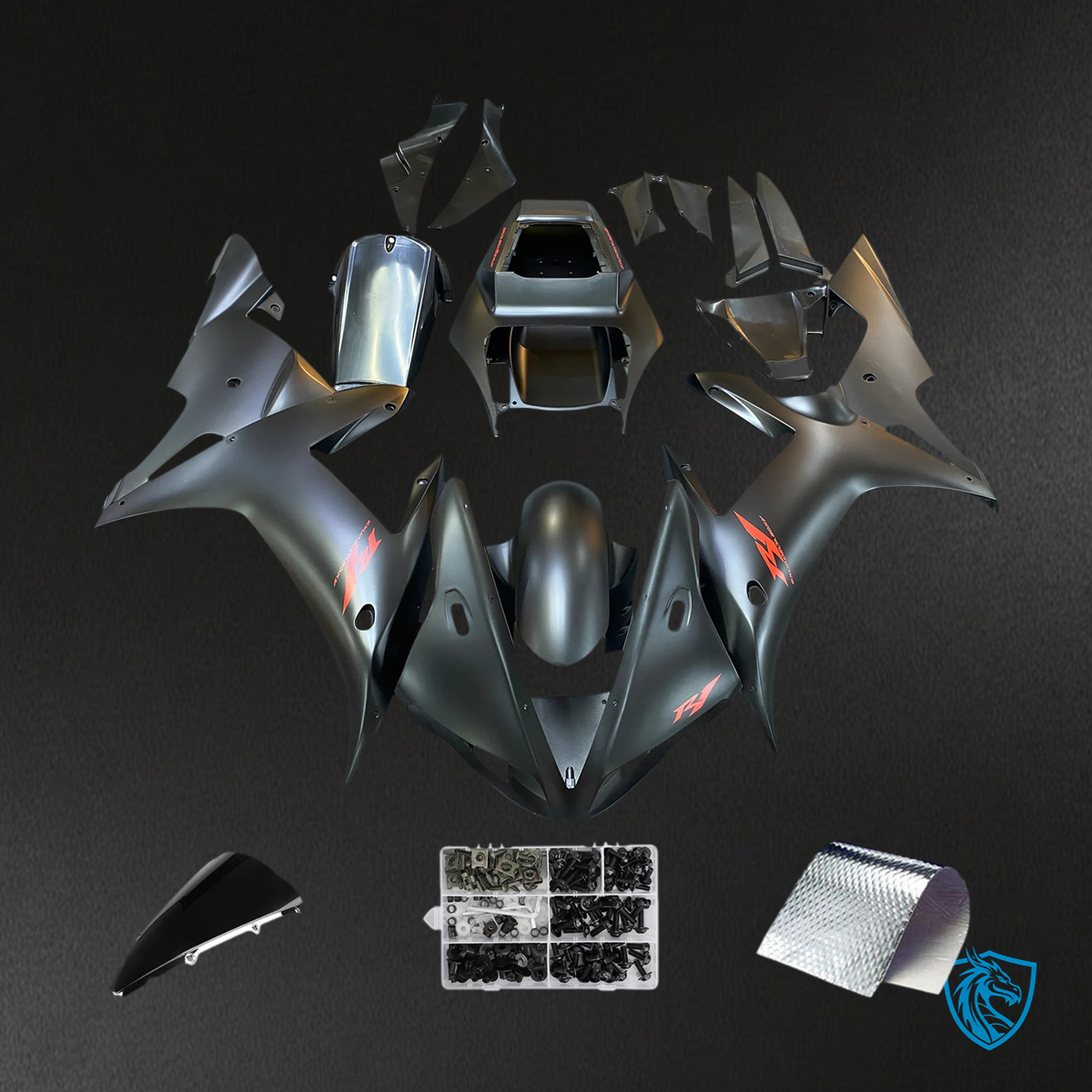 Yamaha YZF 1000 R1 (2002-2003) Matte Black - Fairing Kit