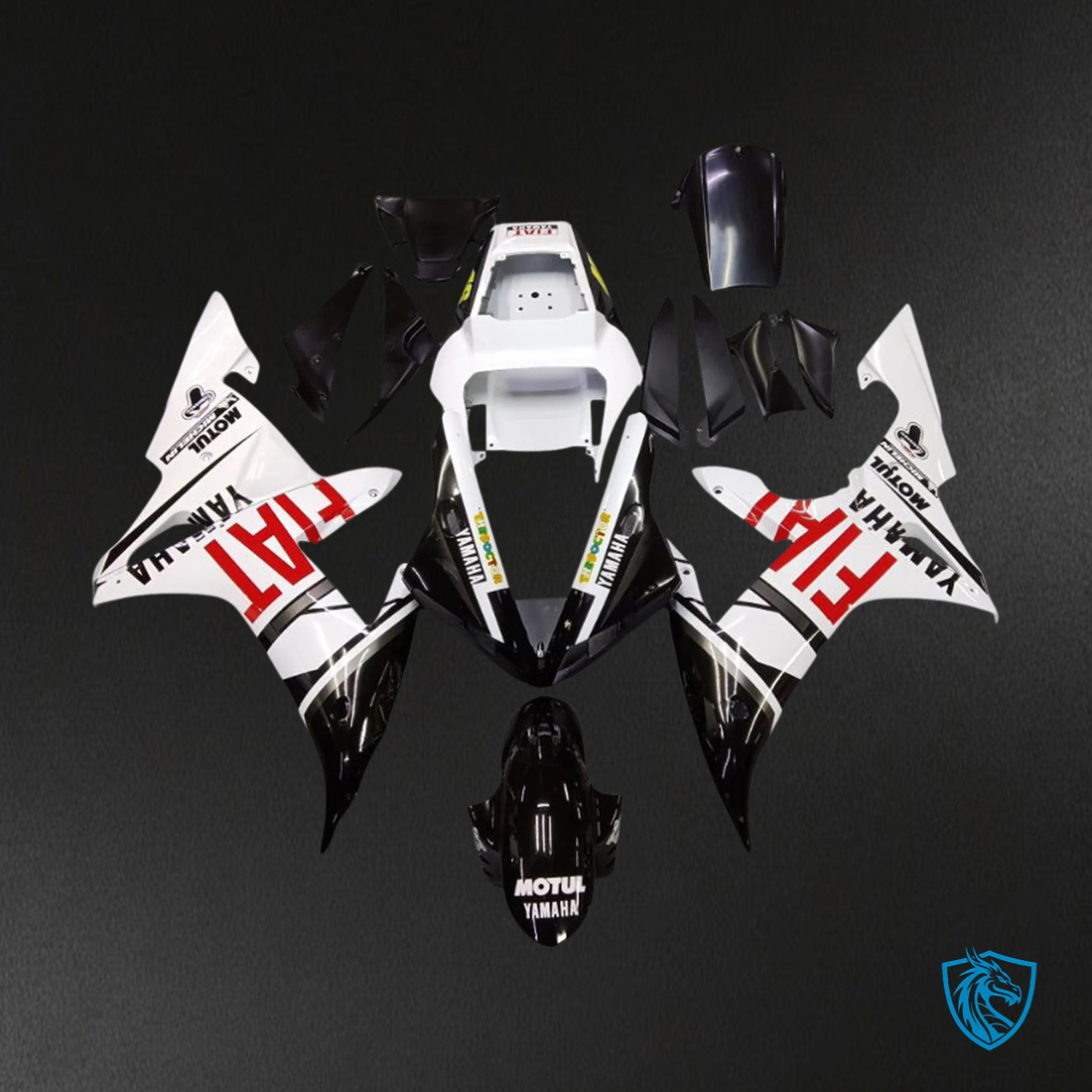 Yamaha YZF 1000 R1 (2002-2003) White & Black Logo - Fairing Kit