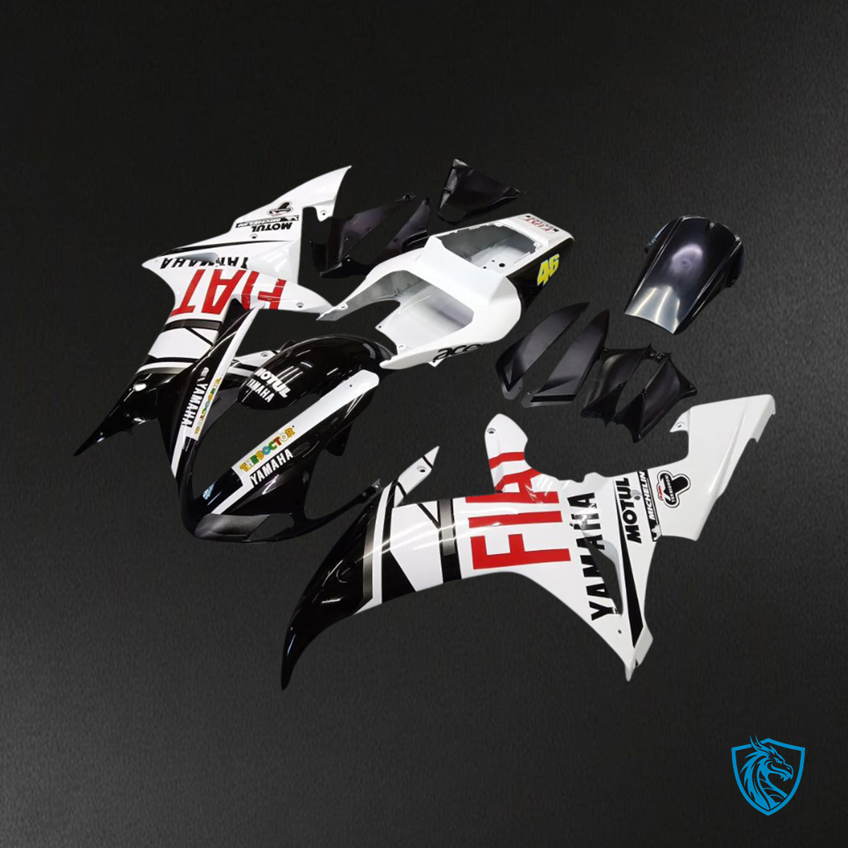 Yamaha YZF 1000 R1 (2002-2003) White & Black Logo - Fairing Kit