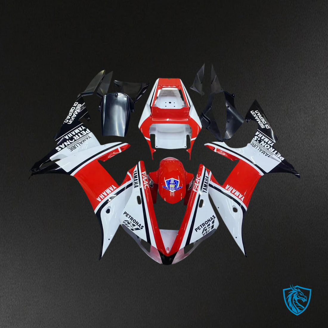 Yamaha YZF 1000 R1 (2002-2003) White & Red - Fairing Kit