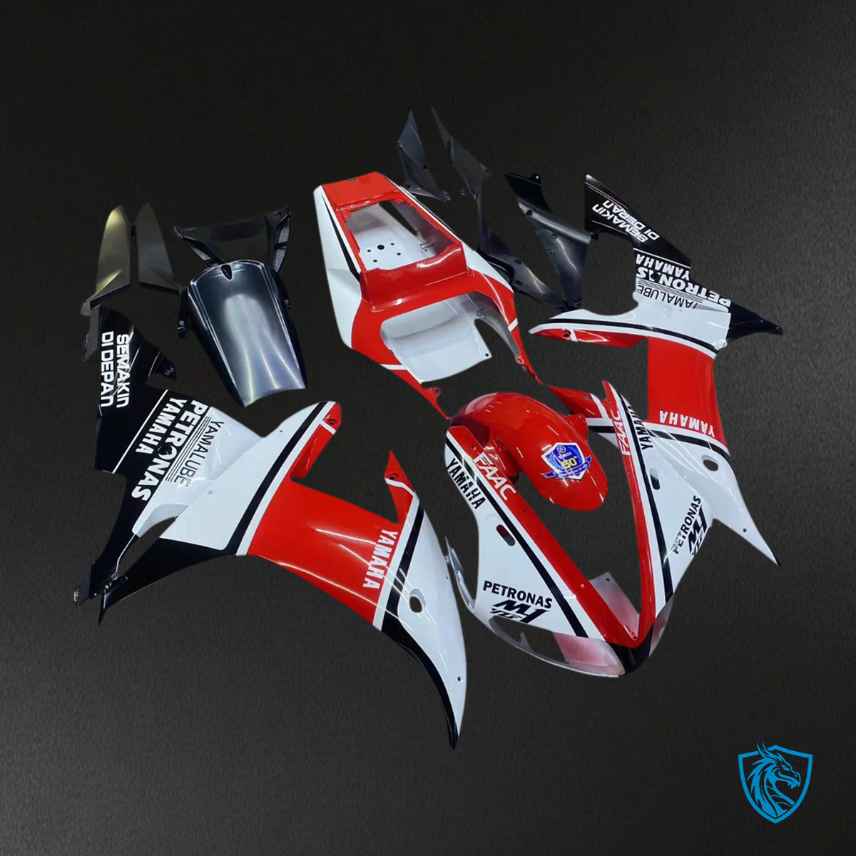 Yamaha YZF 1000 R1 (2002-2003) White & Red - Fairing Kit