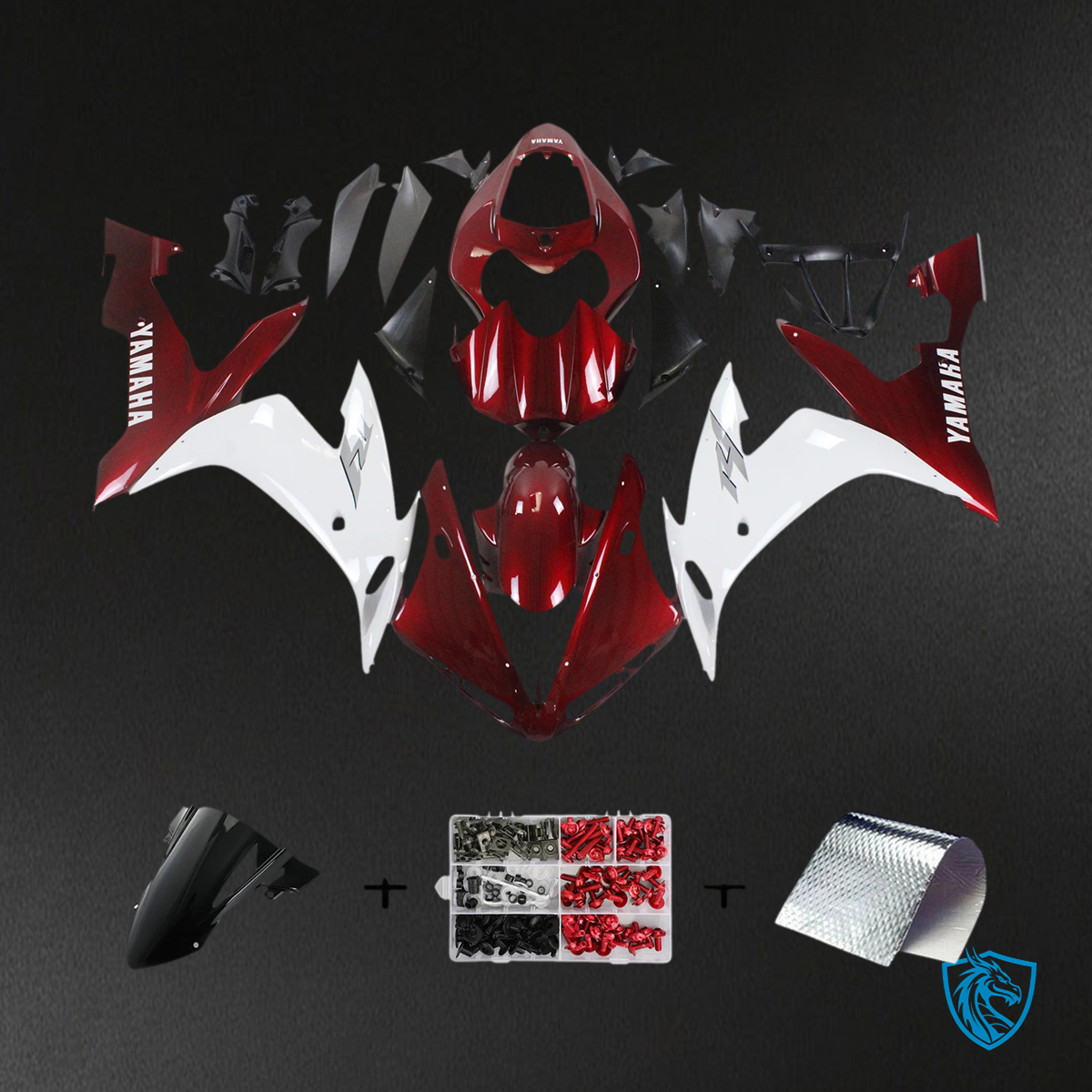 Yamaha YZF 1000 R1 (2004-2006) Red & White - Aftermarket Fairing Kit