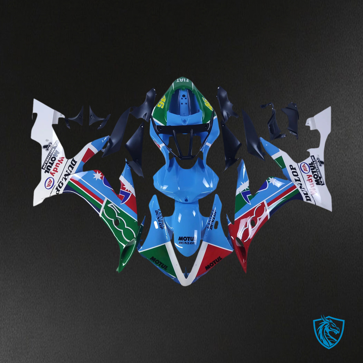 Yamaha YZF 1000 R1 (2004-2006) White, Blue & Red - MERGEment Motorcycle Fairing Kit