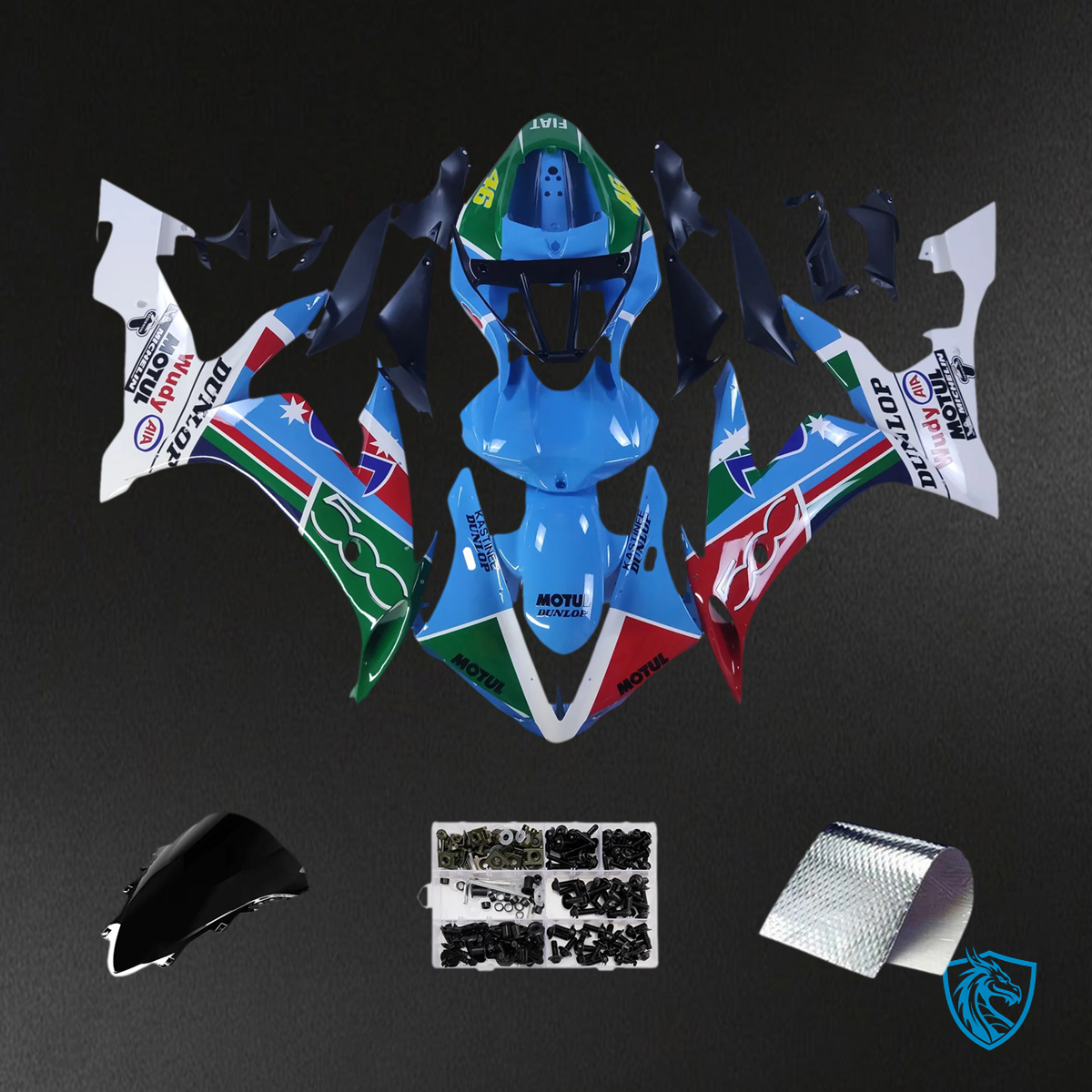 Yamaha YZF 1000 R1 (2004-2006) White, Blue & Red - MERGEment Motorcycle Fairing Kit