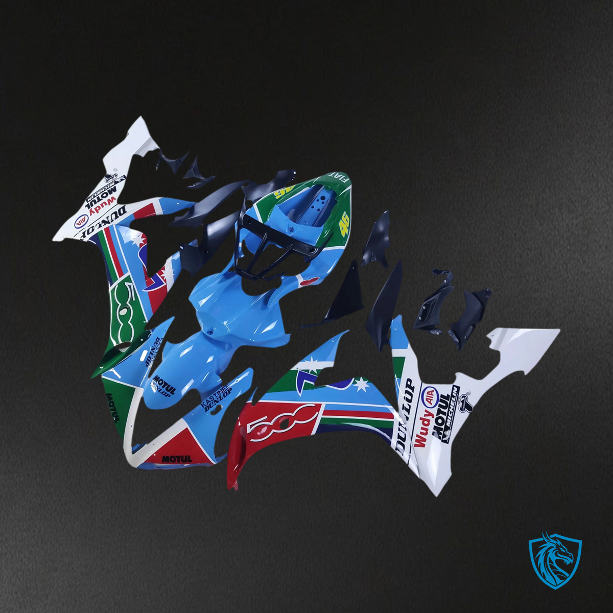 Yamaha YZF 1000 R1 (2004-2006) White, Blue & Red - MERGEment Motorcycle Fairing Kit