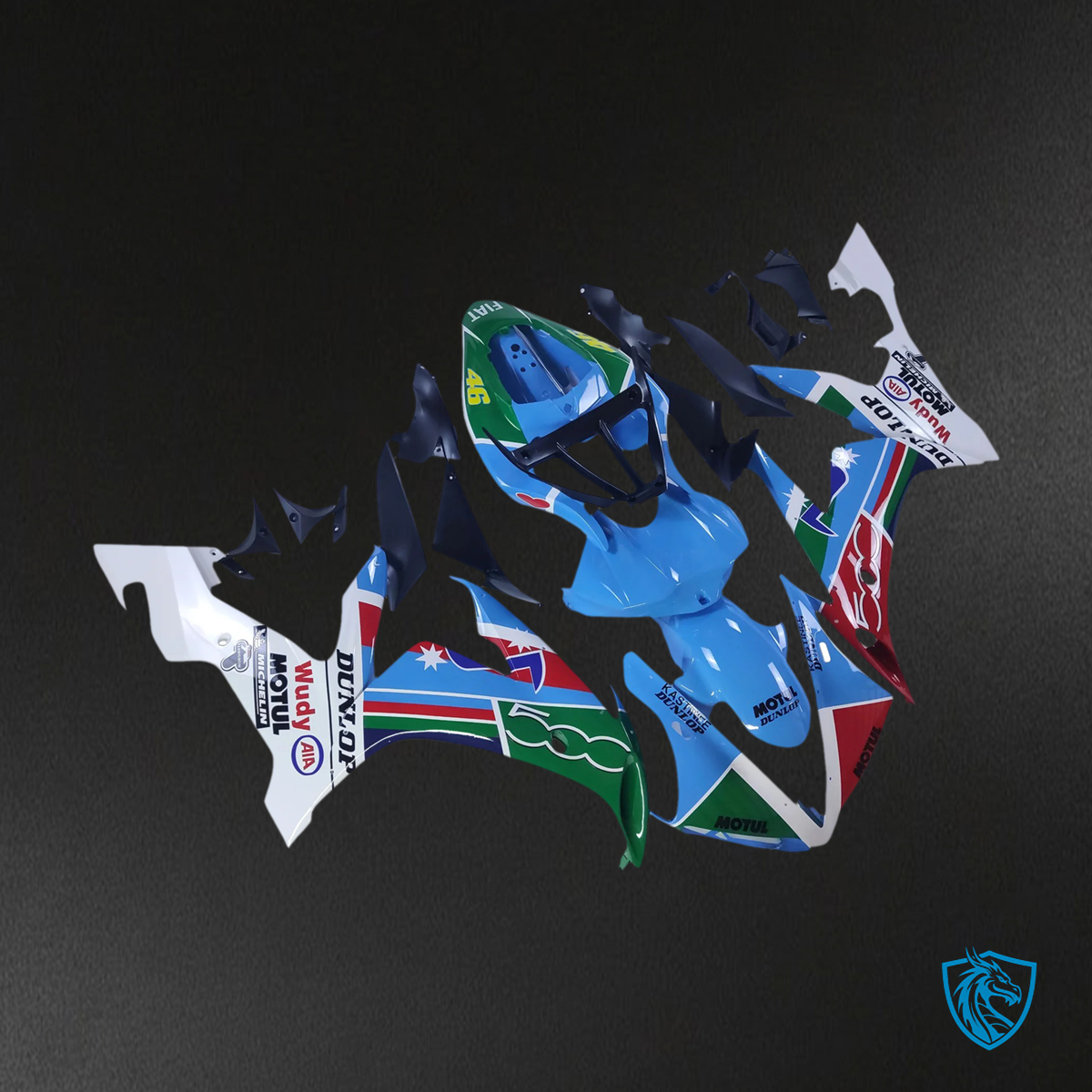 Yamaha YZF 1000 R1 (2004-2006) White, Blue & Red - MERGEment Motorcycle Fairing Kit
