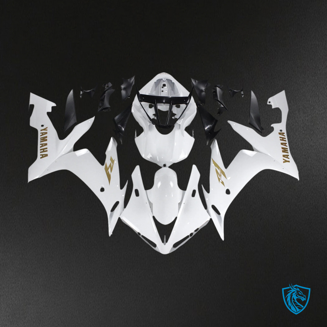 Yamaha YZF 1000 R1 (2004-2006) White & Golden Logos - Custom ABS Fairing Set