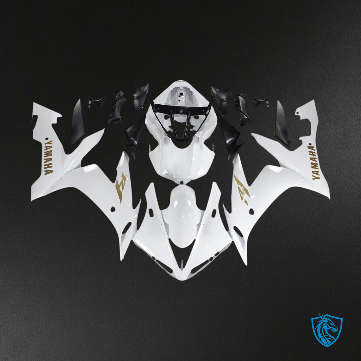 Yamaha YZF 1000 R1 (2004-2006) White & Golden Logos - Custom ABS Fairing Set