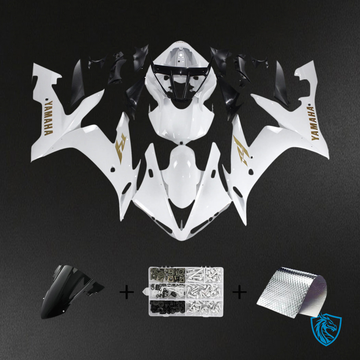 Yamaha YZF 1000 R1 (2004-2006) White & Golden Logos - Custom ABS Fairing Set