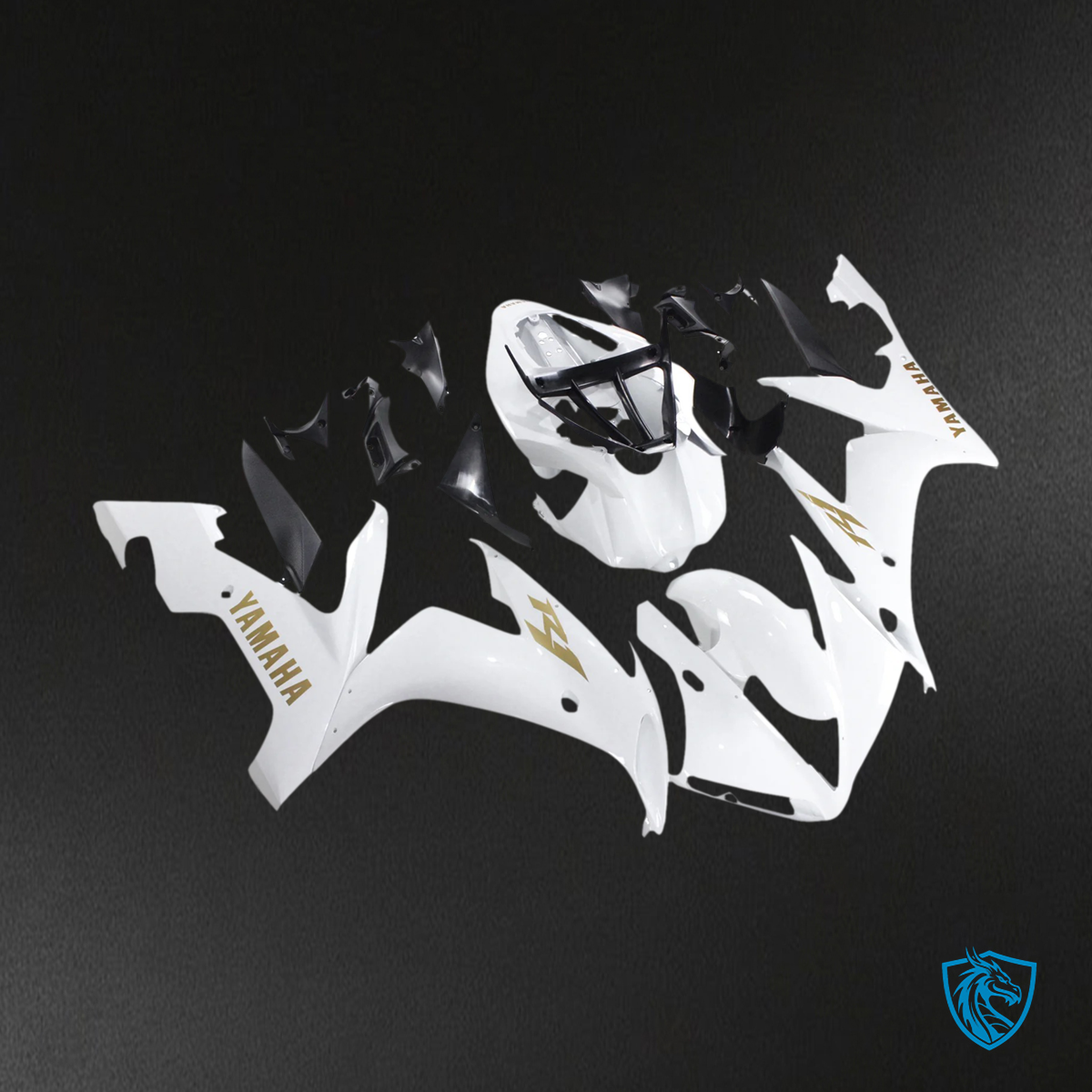 Yamaha YZF 1000 R1 (2004-2006) White & Golden Logos - Custom ABS Fairing Set