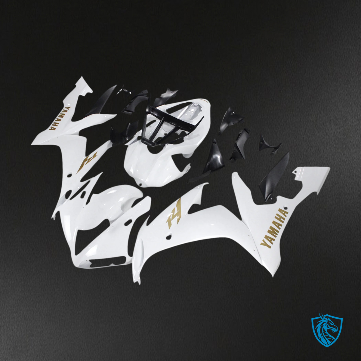 Yamaha YZF 1000 R1 (2004-2006) White & Golden Logos - Custom ABS Fairing Set