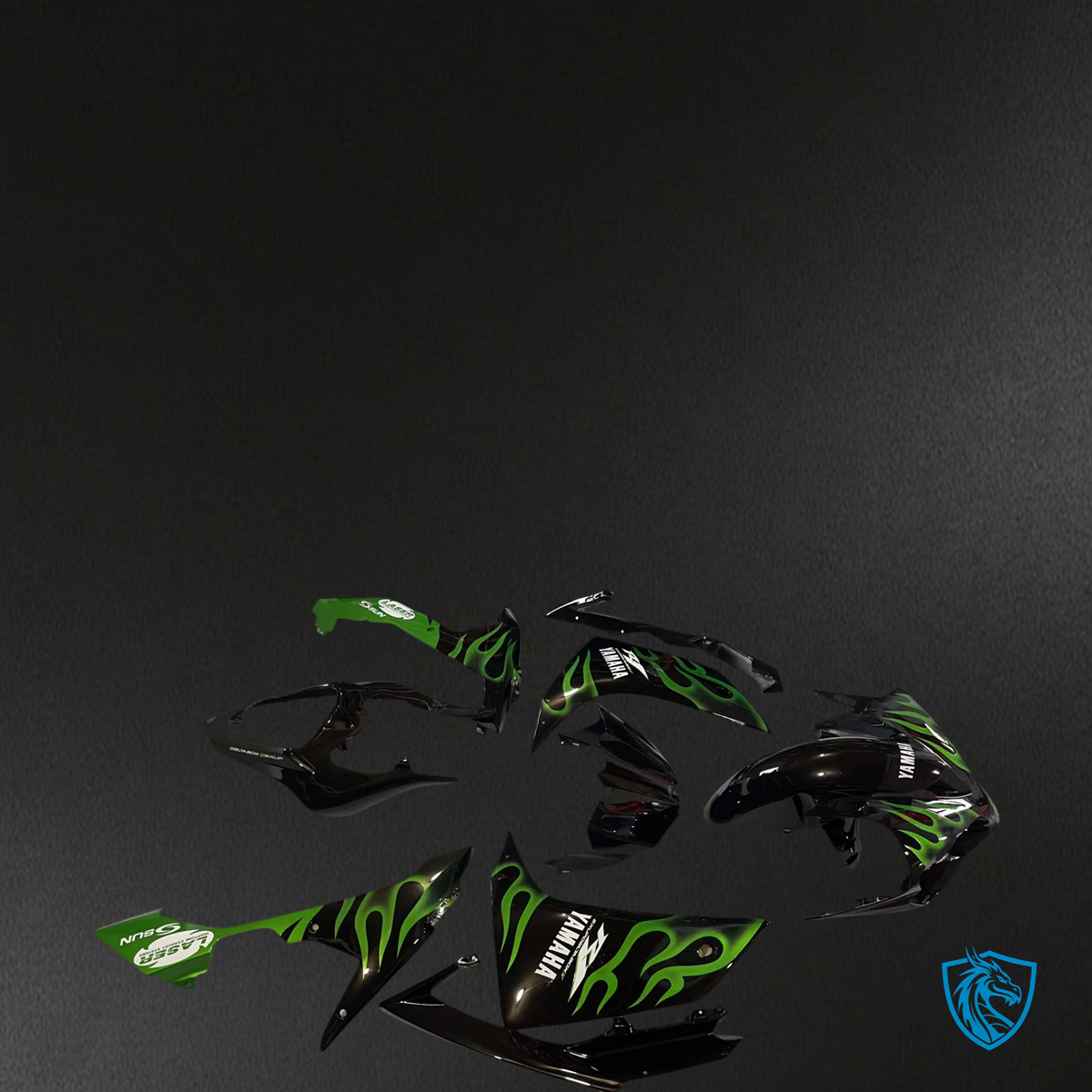 Yamaha YZF 1000 R1 (2007-2008) Green & Black – Fairing Kit | ABS MERGEment Bodywork