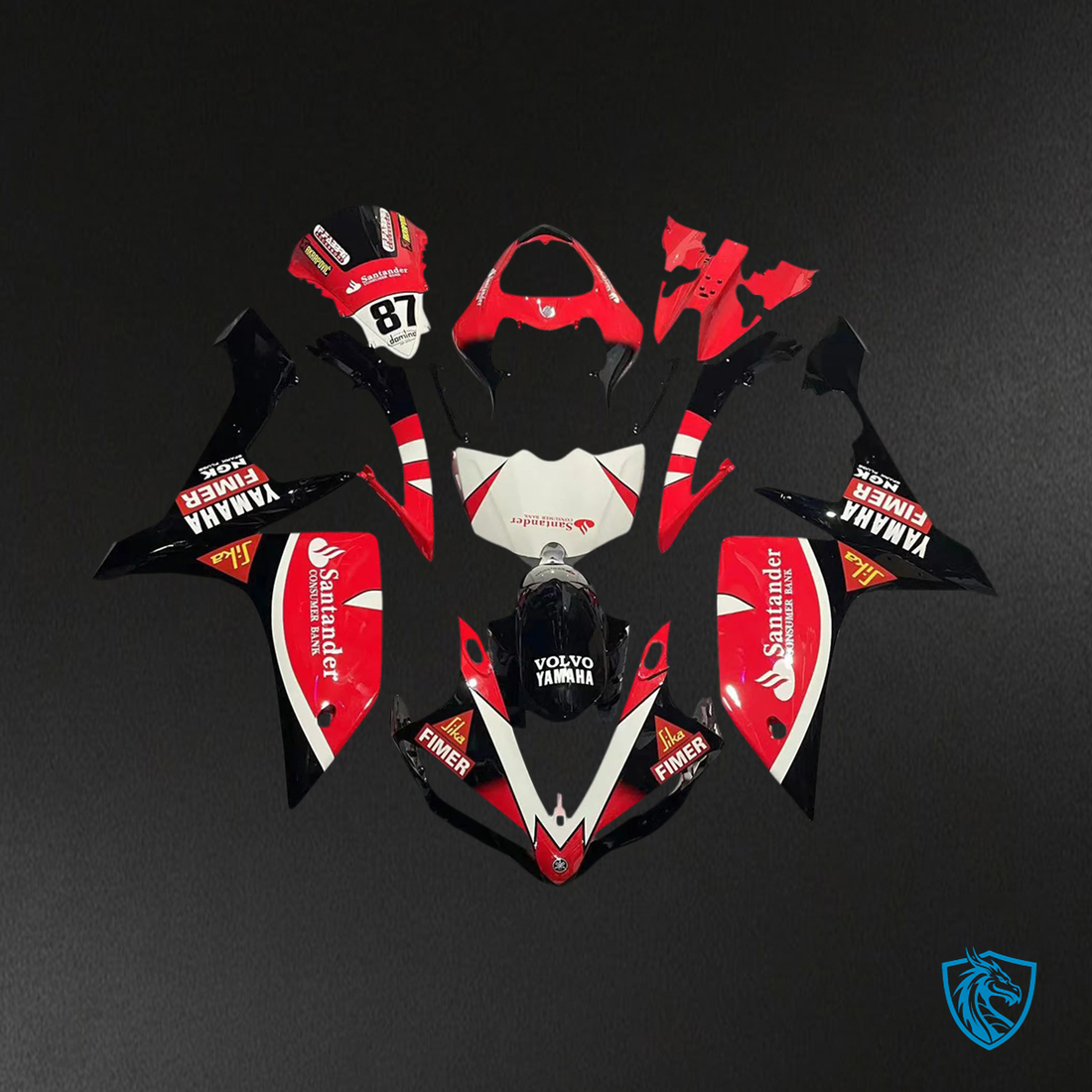 Yamaha YZF 1000 R1 (2007-2008) Red & Black – MERGEment Motorcycle Fairing Kit