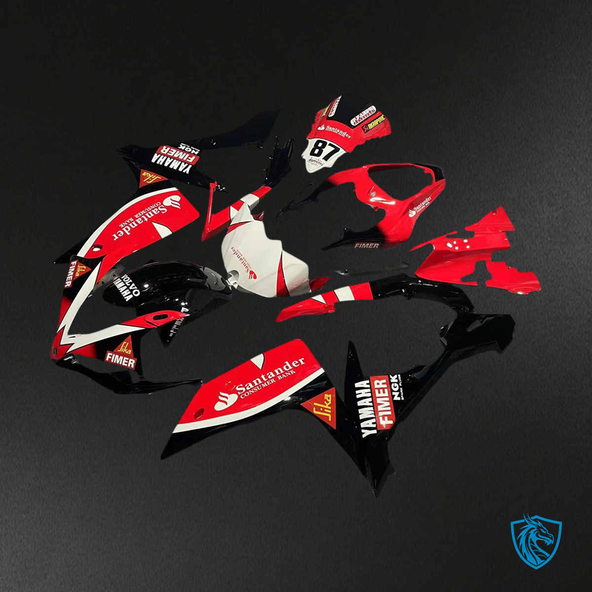 Yamaha YZF 1000 R1 (2007-2008) Red & Black – MERGEment Motorcycle Fairing Kit
