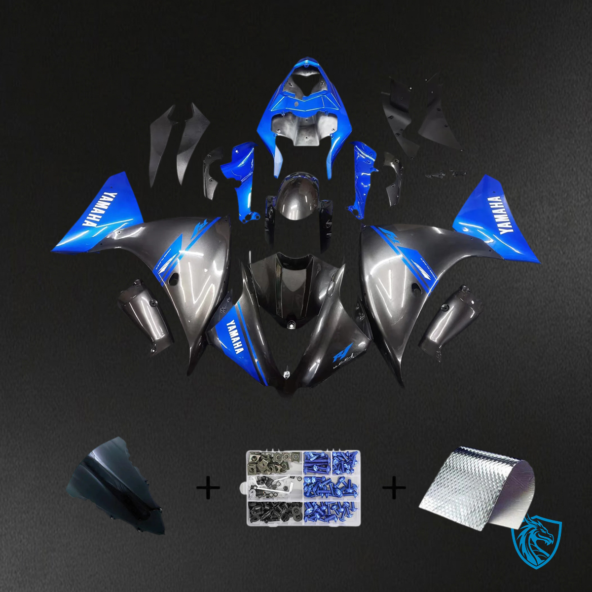 Yamaha YZF 1000 R1 (2012-2014) Black & Blue - Custom ABS Fairing Kit