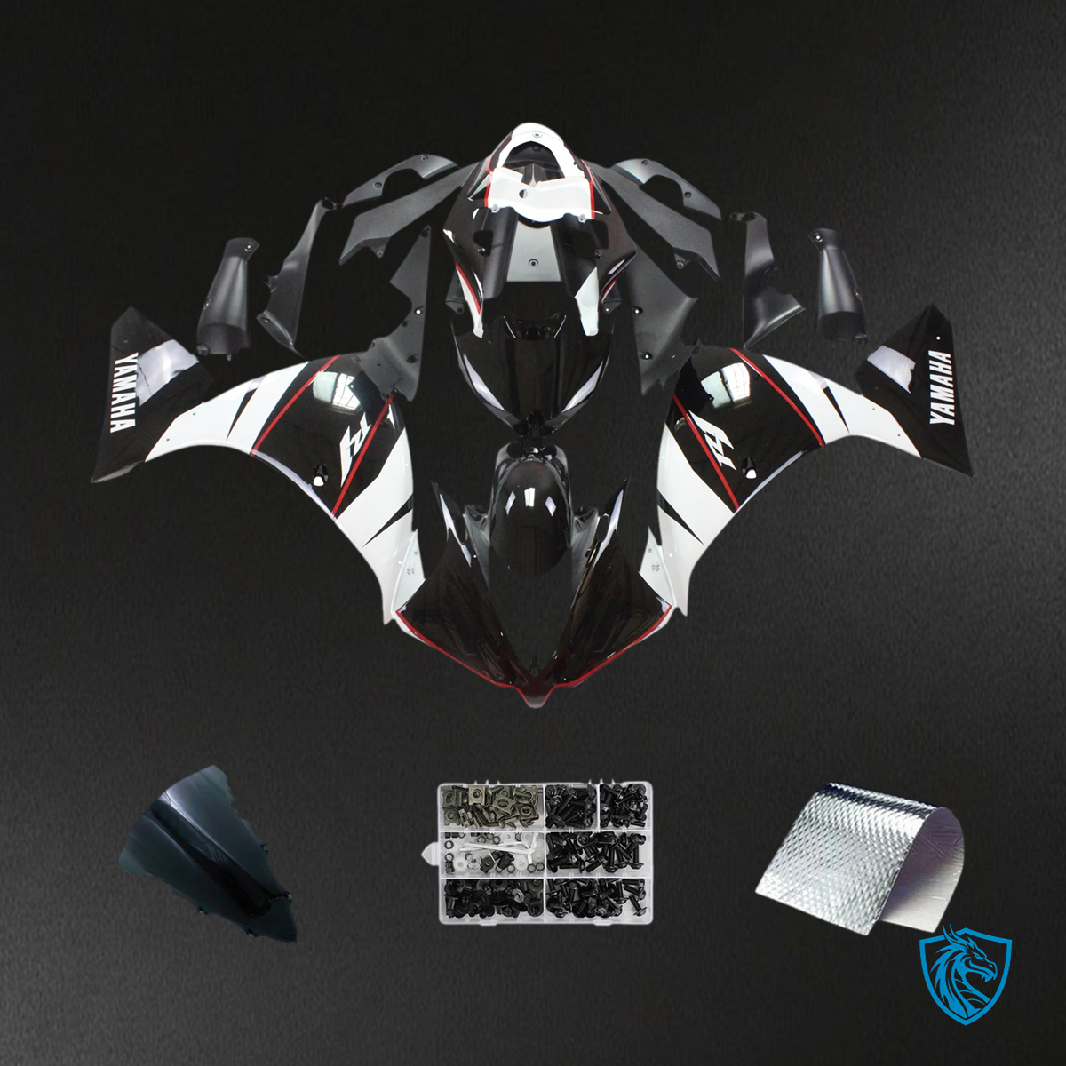 Yamaha YZF 1000 R1 (2012-2014) Black & White - Fairing Kit