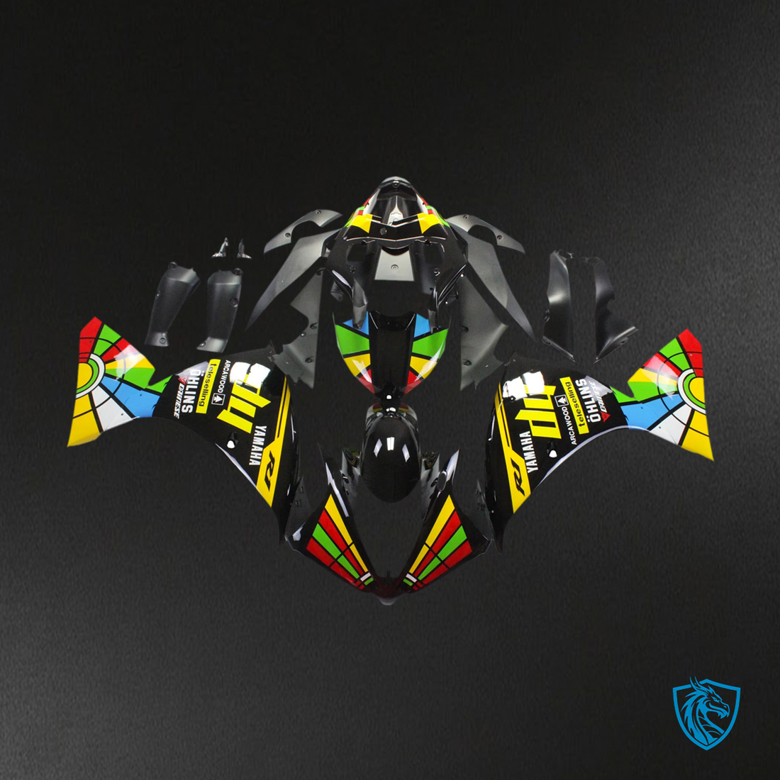 Yamaha YZF 1000 R1 (2012-2014) Rainbow Black - Fairing Kit
