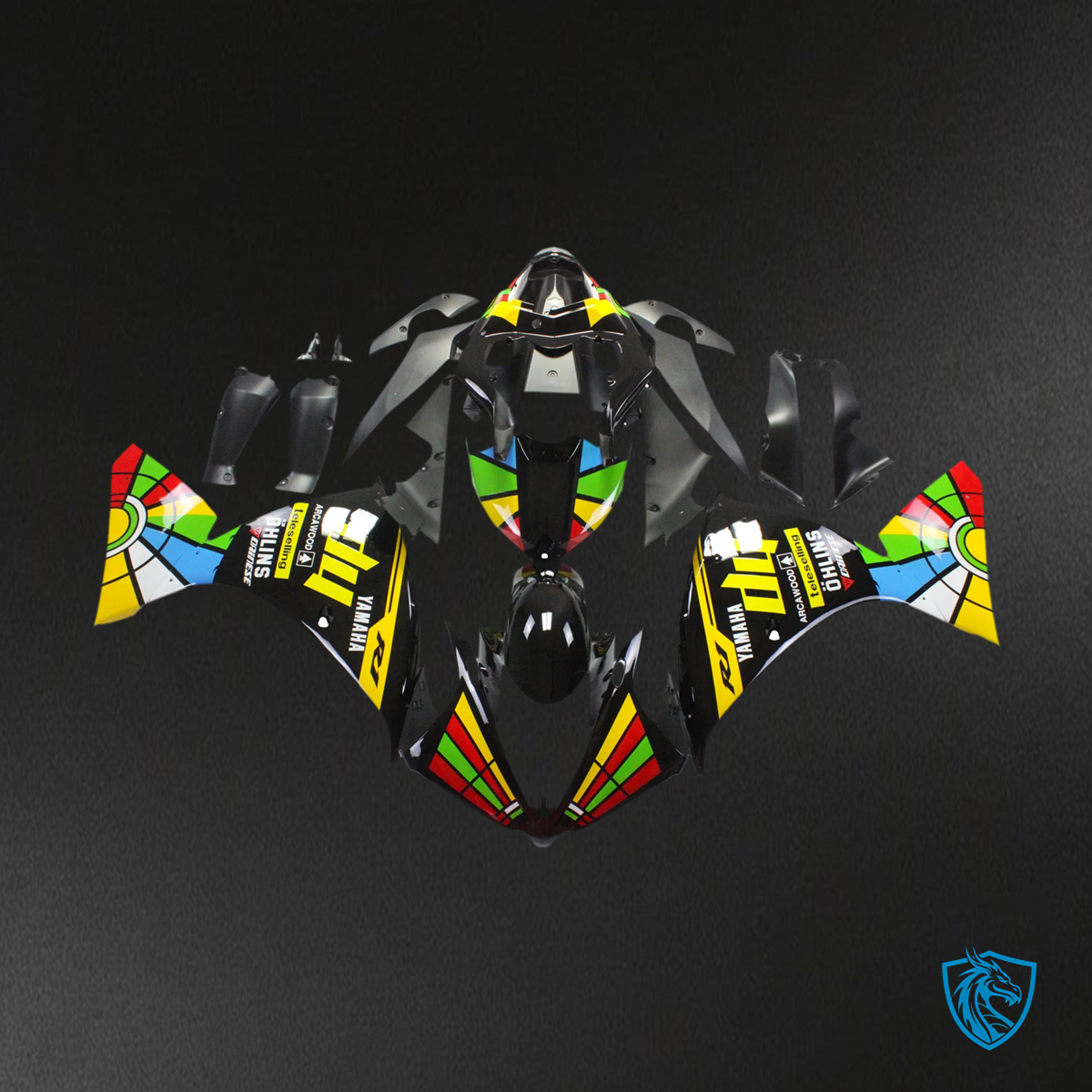 Yamaha YZF 1000 R1 (2012-2014) Rainbow Black - Fairing Kit