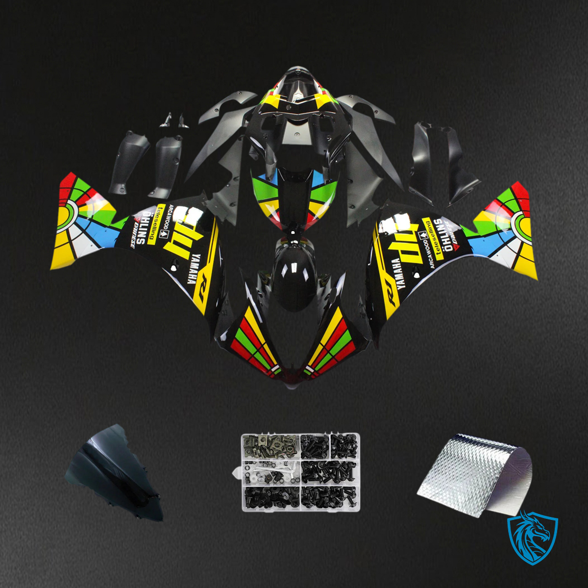 Yamaha YZF 1000 R1 (2012-2014) Rainbow Black - Fairing Kit