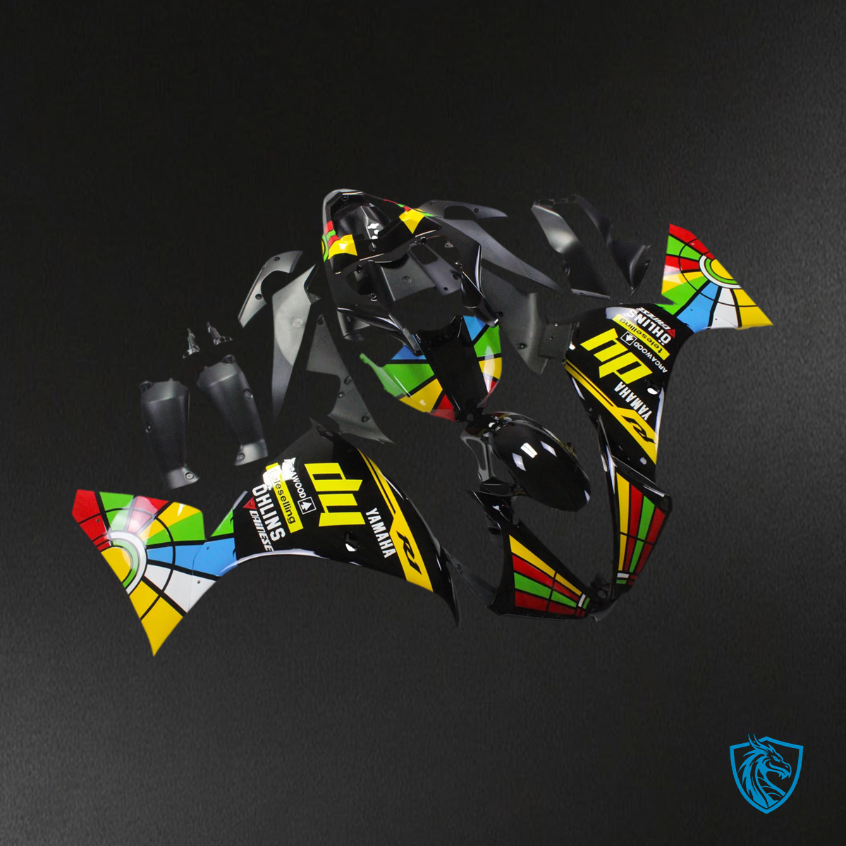 Yamaha YZF 1000 R1 (2012-2014) Rainbow Black - Fairing Kit
