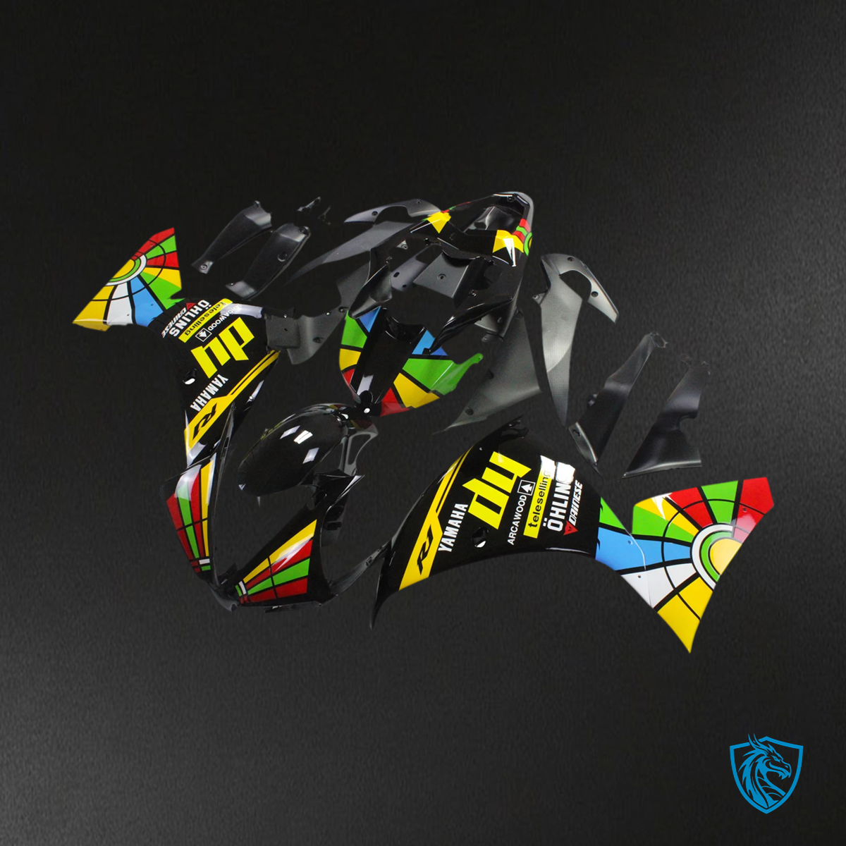 Yamaha YZF 1000 R1 (2012-2014) Rainbow Black - Fairing Kit