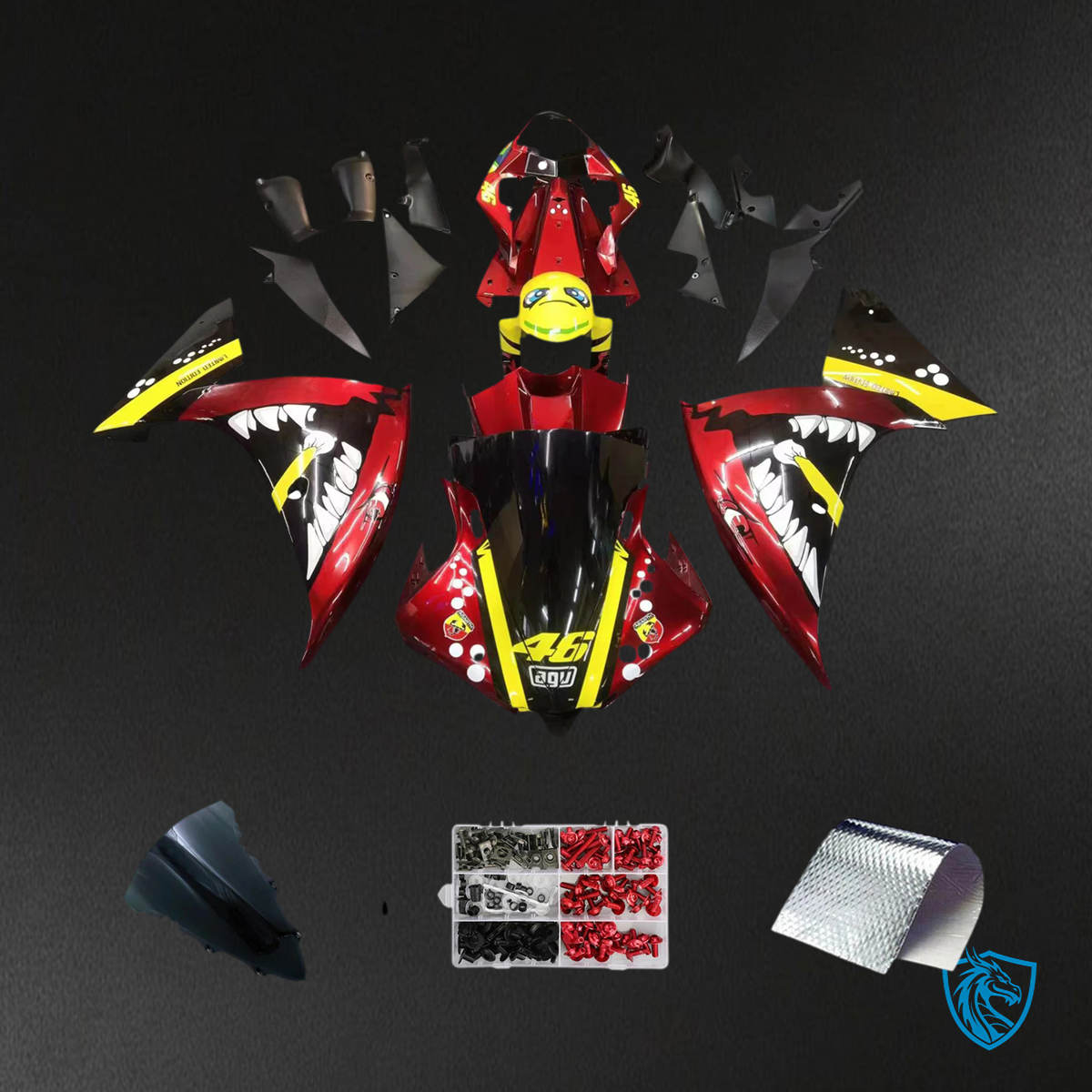 Yamaha YZF 1000 R1 (2012-2014) Red & Yellow - Fairing Kit