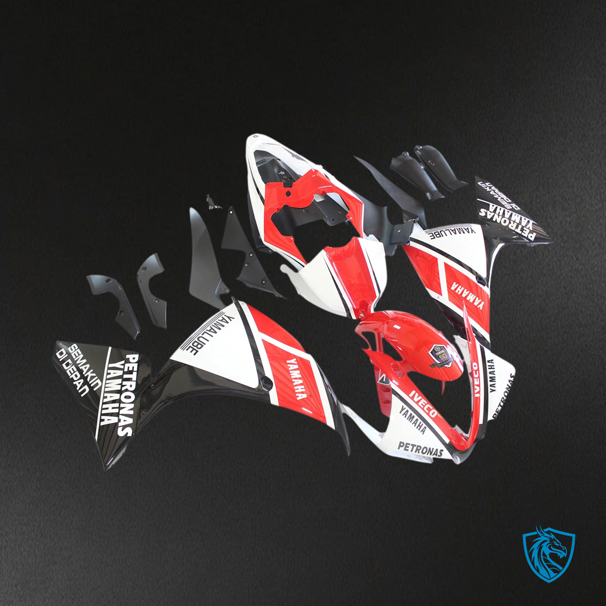 Yamaha YZF 1000 R1 (2012-2014) White & Red - Fairing Kit