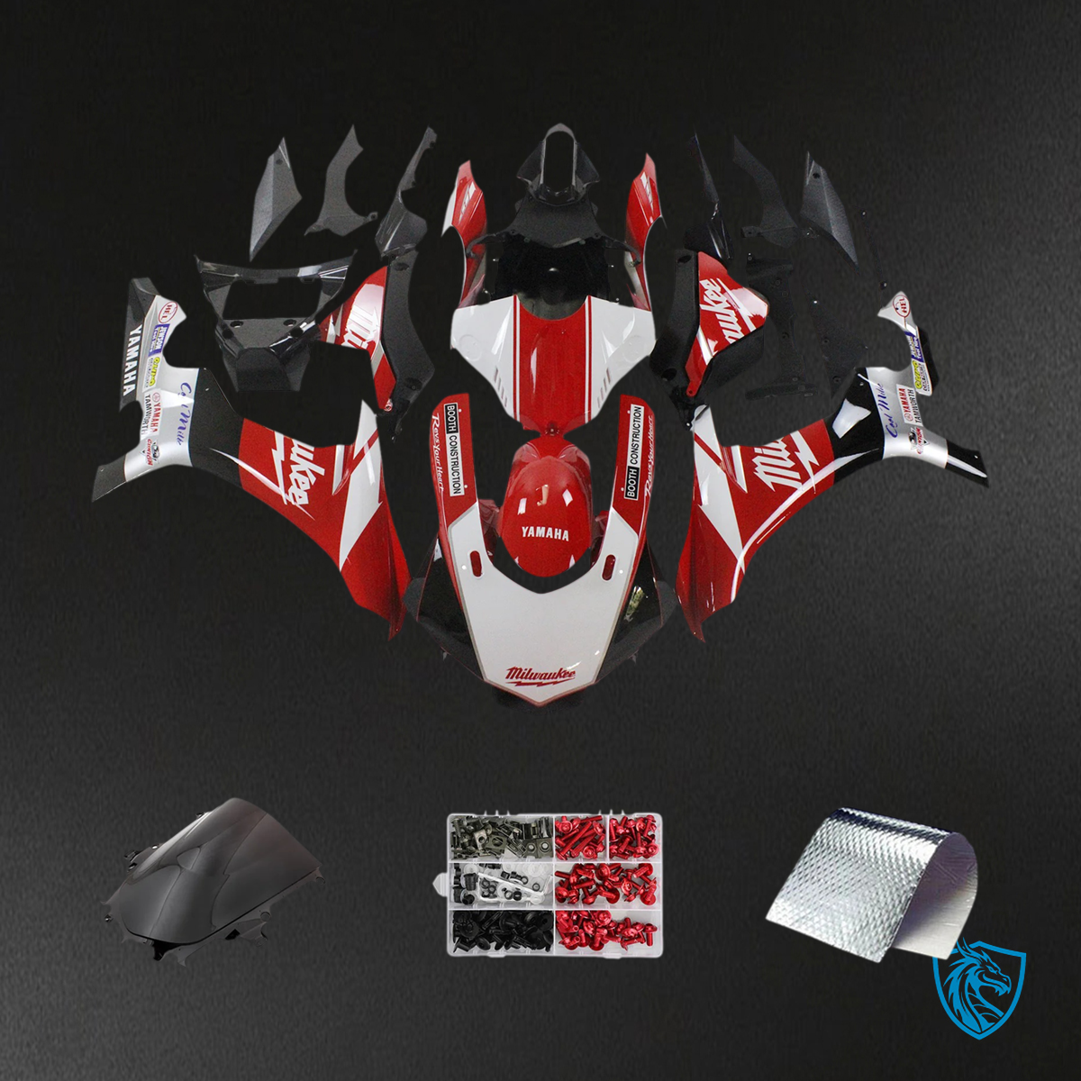Yamaha YZF 1000 R1 (2015-2019) Red & Black - MERGEment Motorcycle Fairing Kit