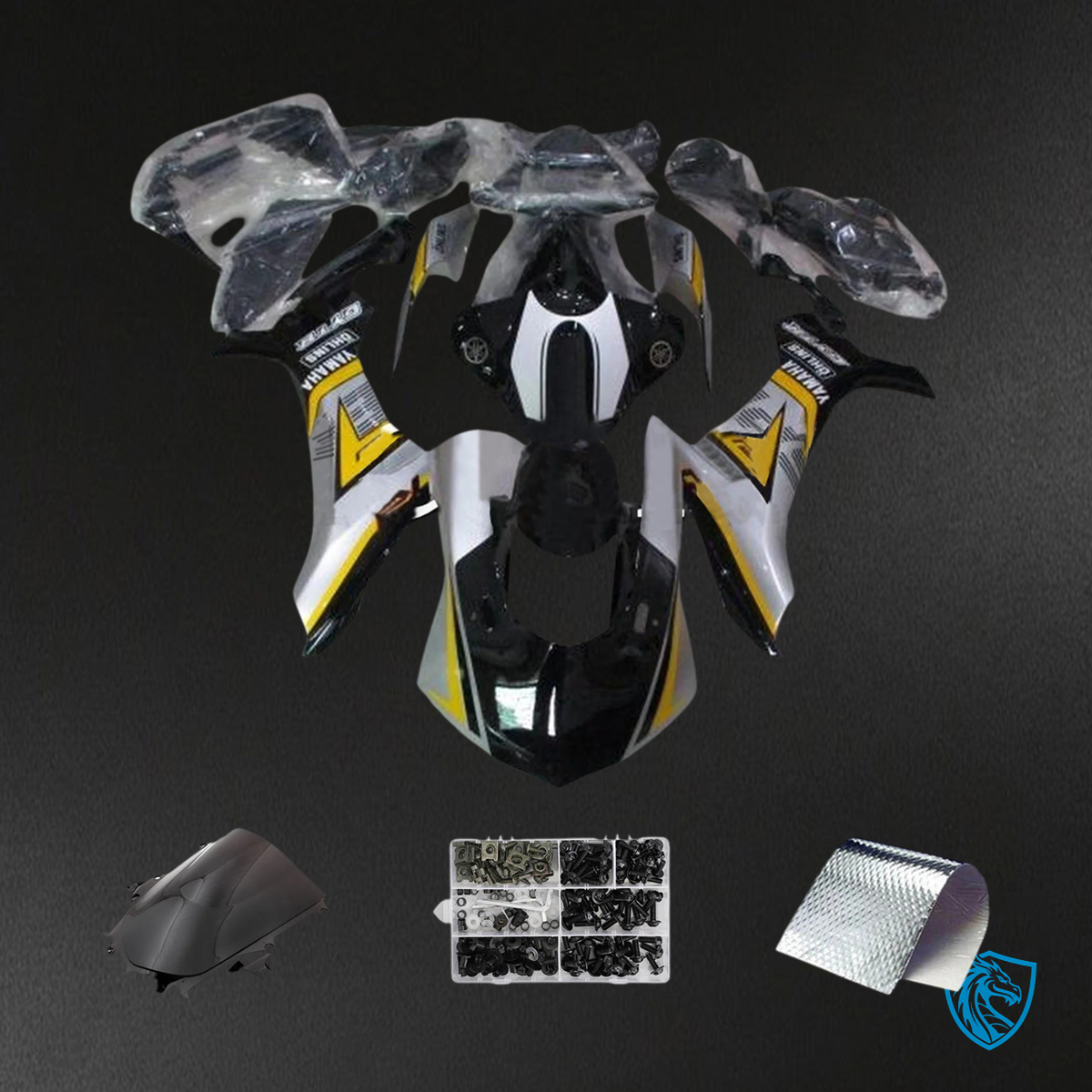 Yamaha YZF 1000 R1 (2015-2019) Silver & Yellow - Custom ABS Fairing Set