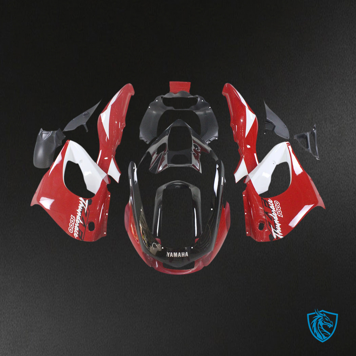 Yamaha YZF1000R (1997-2007) Thunderace Red & Black Style 1 - Custom ABS Fairing Set