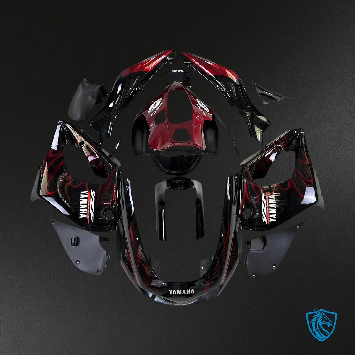 Yamaha YZF1000R (1997-2007) Thunderace Red & Black Style 3 Fairing Kit - Aftermarket ABS Bodywork