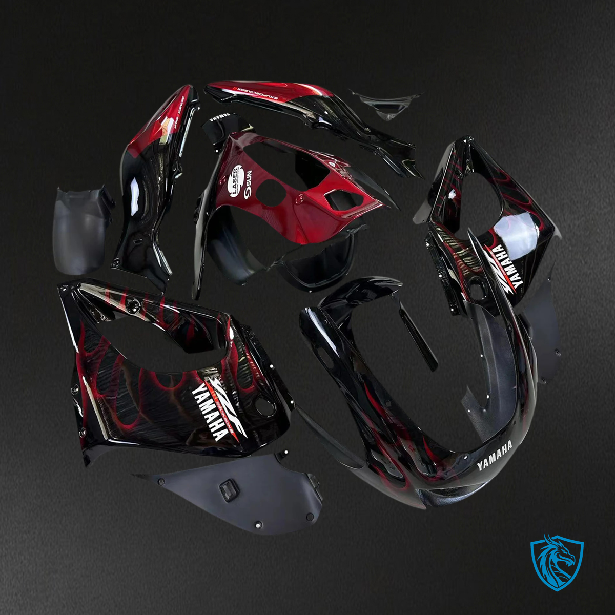 Yamaha YZF1000R (1997-2007) Thunderace Red & Black Style 3 Fairing Kit - Aftermarket ABS Bodywork