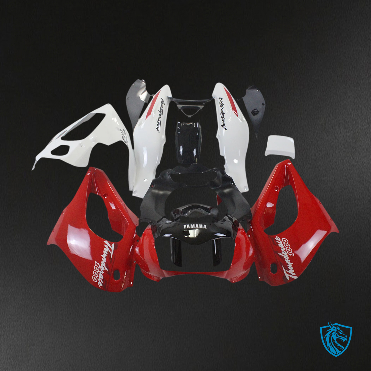 Yamaha YZF1000R (1997-2007) Thunderace Red & Black Style 5 - Custom ABS Fairing Set