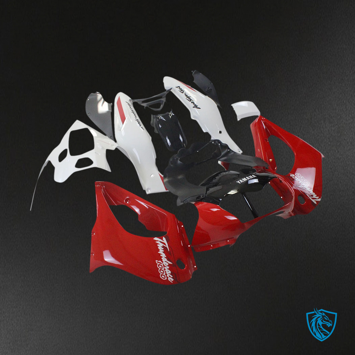 Yamaha YZF1000R (1997-2007) Thunderace Red & Black Style 5 - Custom ABS Fairing Set