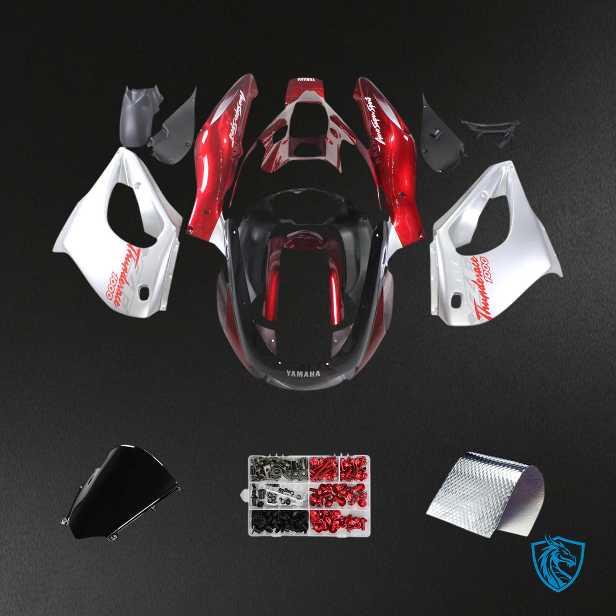 Yamaha YZF1000R (1997-2007) Thunderace Red & Silver Style 1 Fairing Kit | ABS Bodywork