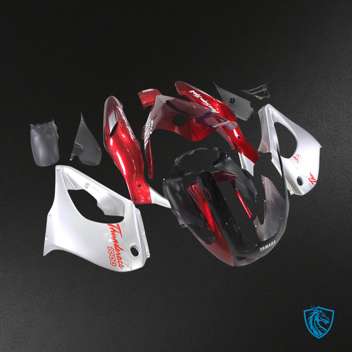 Yamaha YZF1000R (1997-2007) Thunderace Red & Silver Style 1 Fairing Kit | ABS Bodywork