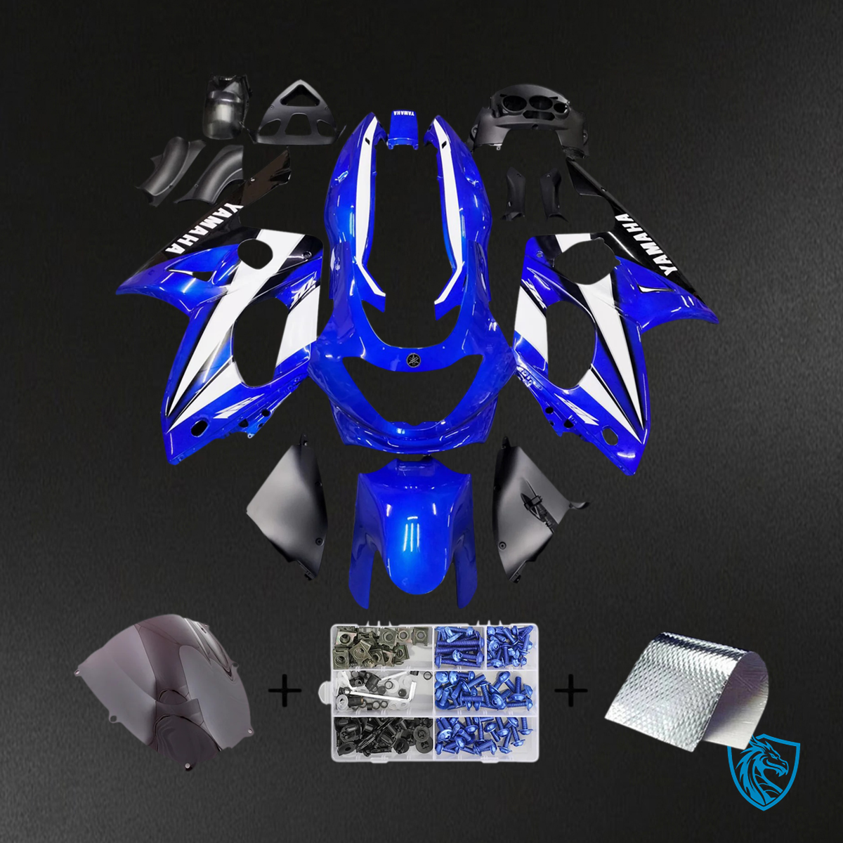 Yamaha YZF 600R (1996-2007) Thundercat Black & Blue Fairing Kit - Aftermarket ABS Bodywork