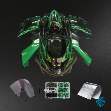 Yamaha YZF 600R (1996-2007) Thundercat Black & Dark Green - Fairing Kit | ABS Bodywork