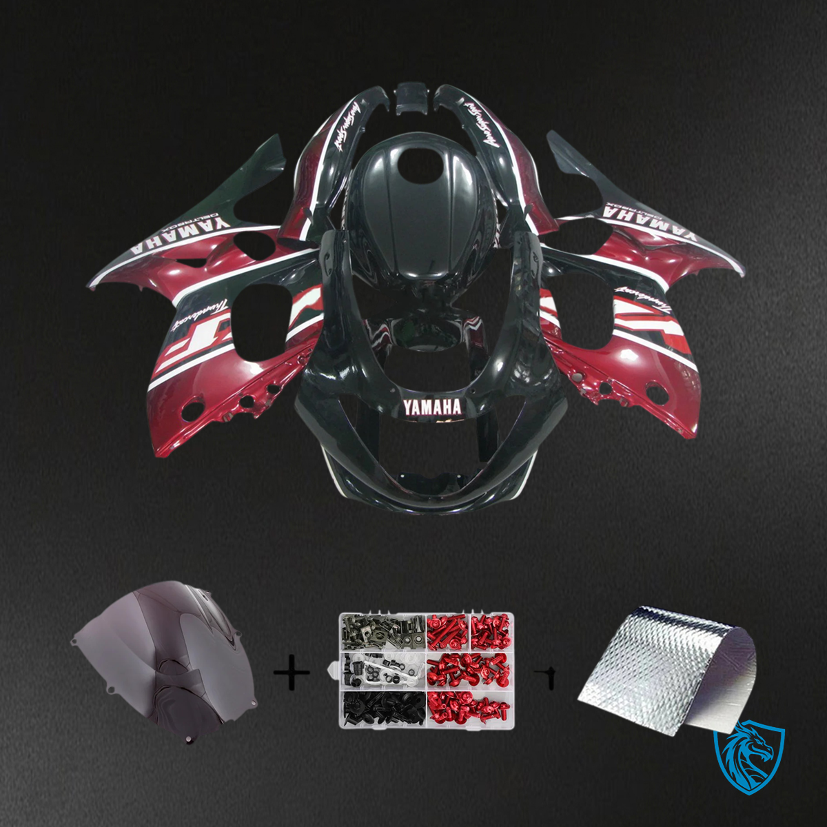 Yamaha YZF 600R (1996-2007) Thundercat Black & Dark Red - Custom ABS Fairing Kit