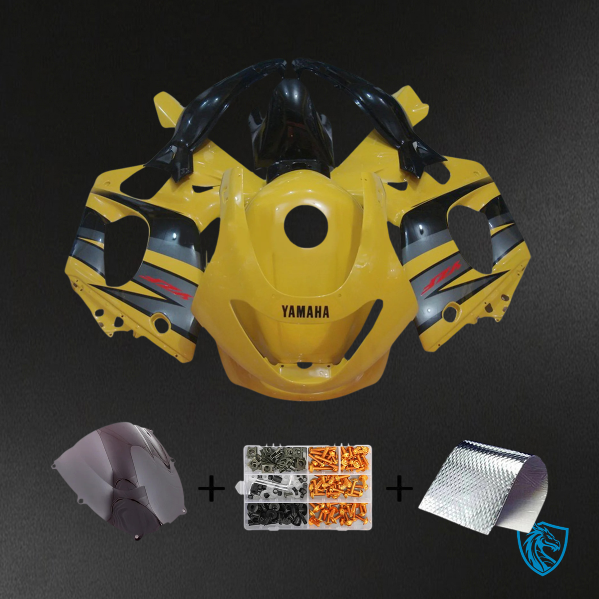 Yamaha YZF 600R (1996-2007) Thundercat Black, Gray & Yellow Fairing Kit - Aftermarket ABS Bodywork